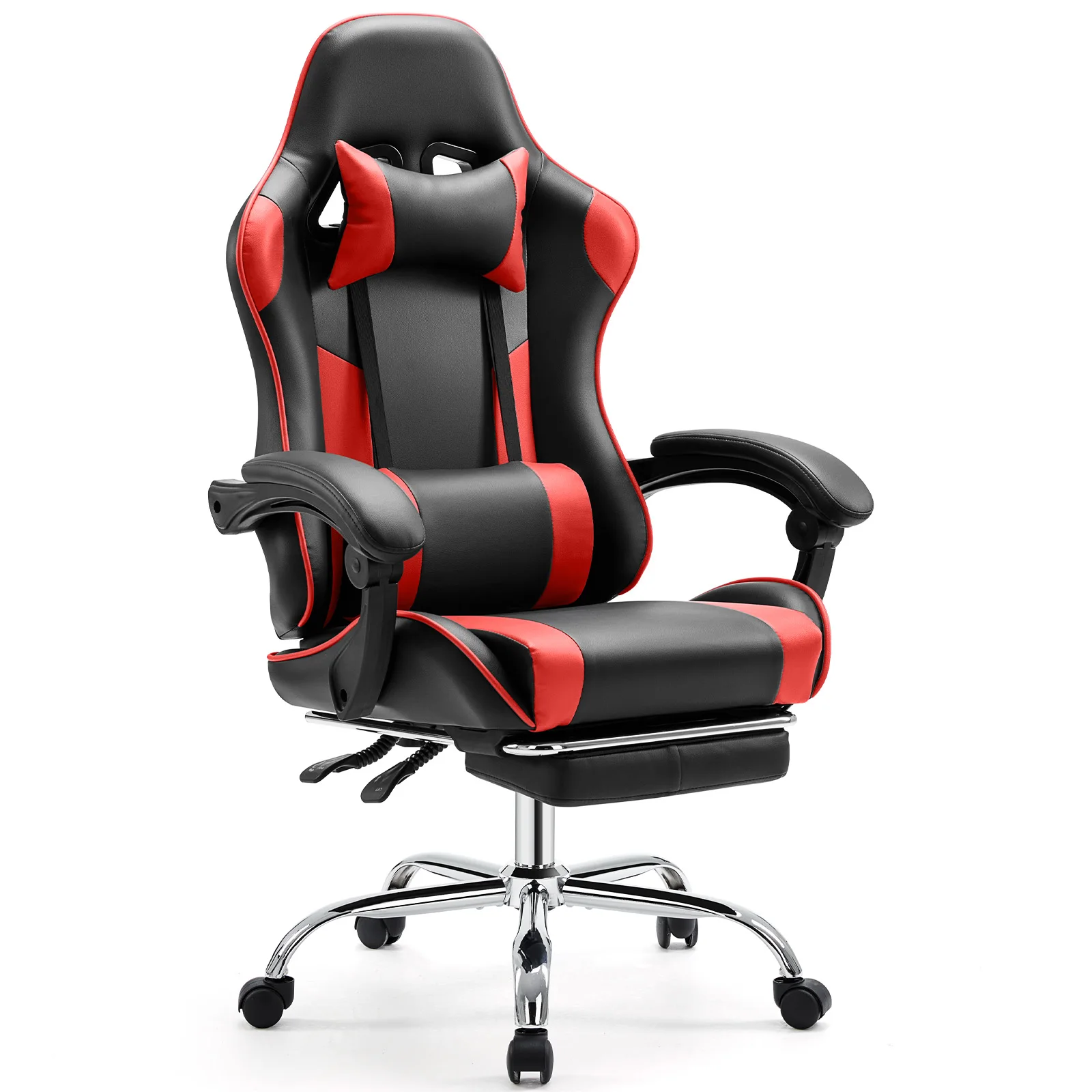 Chaise gaming ergonomique réglable – Simili cuir, appuie-tête & support lombaire, idéale bureau & gaming – Image 7