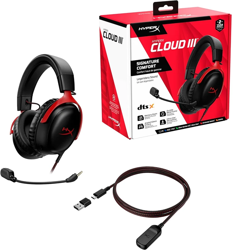 HyperX Cloud III Casque Gaming filaire avec micro sonore DTS/prise en charge du logiciel HyperX casque de jeu USB pour PC PS Xbox Switch – Image 7