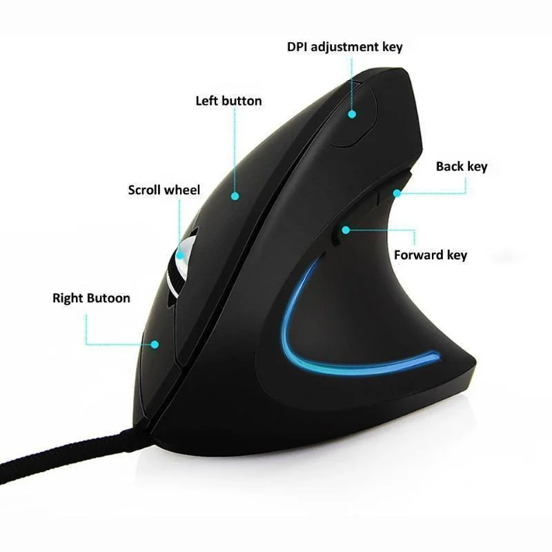 Souris verticale ergonomique RGB 3200DPI - USB Optique – Image 6