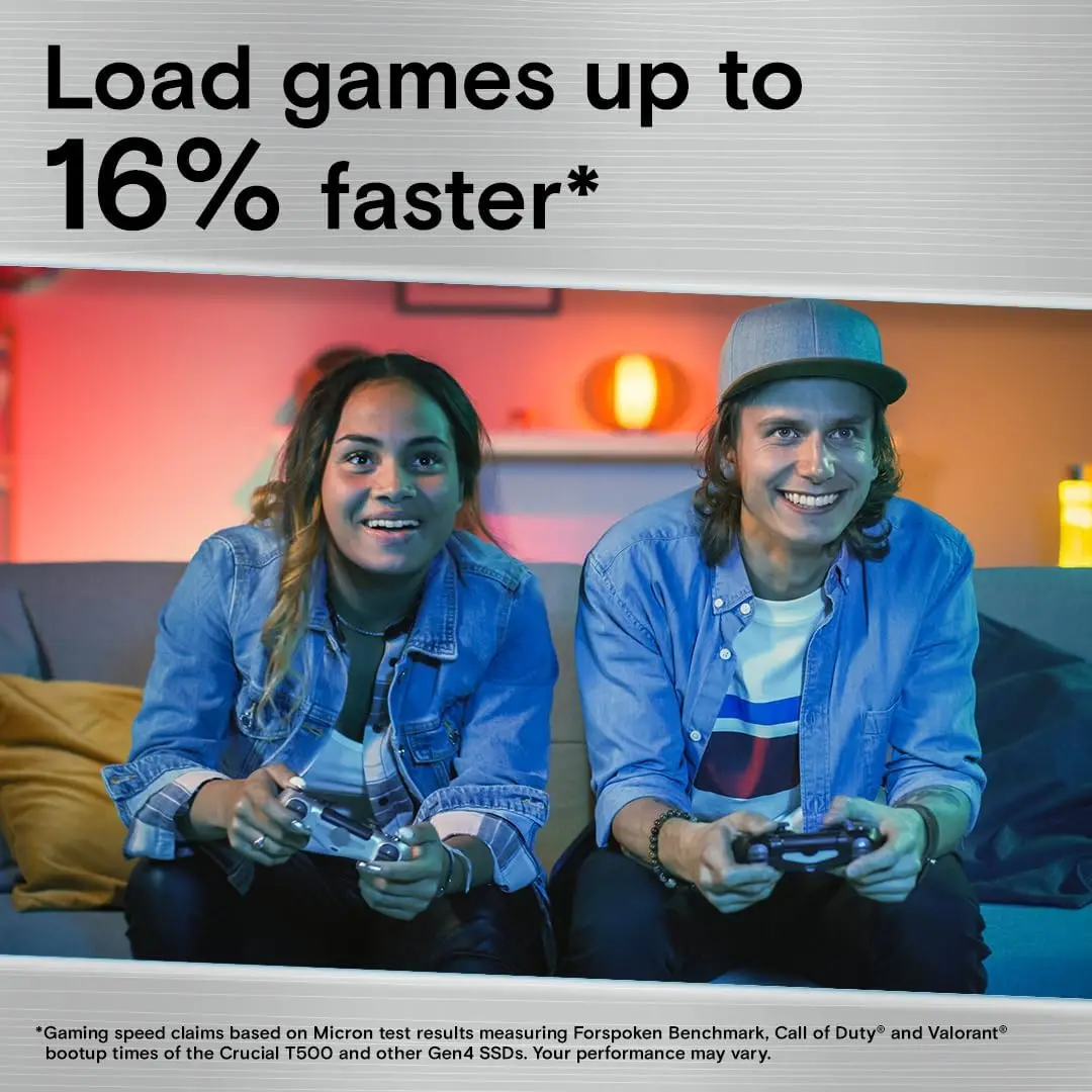 Crucial T500 1TB/2TB – SSD NVMe M.2 Gen4 avec Dissipateur, Jusqu'à 7300MB/s pour PC, Console et Laptop Gaming – Image 6