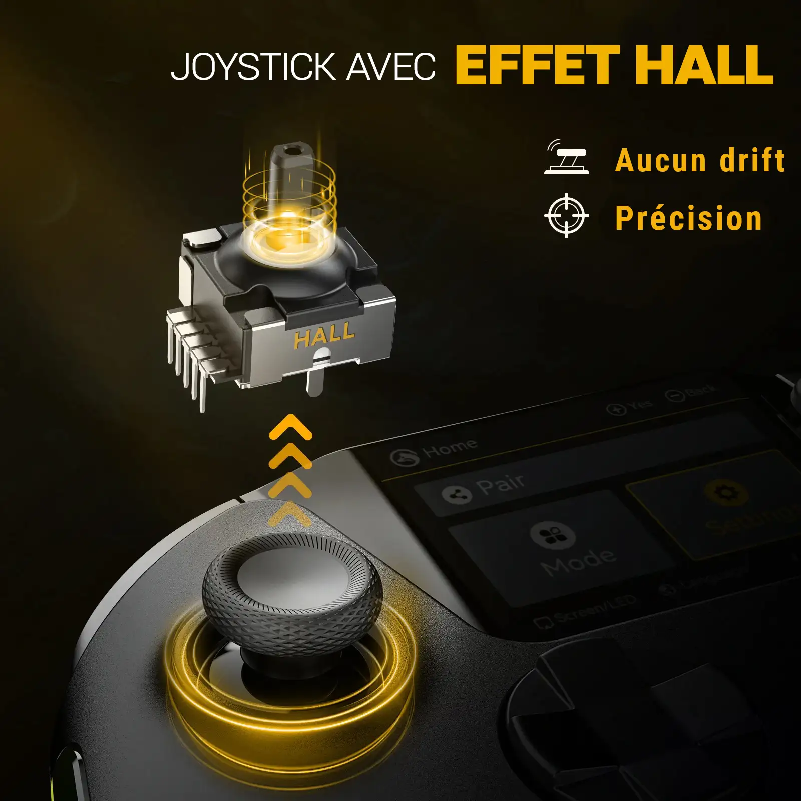 Manette sans fil avec écran interactif - Compatible iOS/Android/Switch/PC - Lumière RGB + Dock de chargement – Image 3